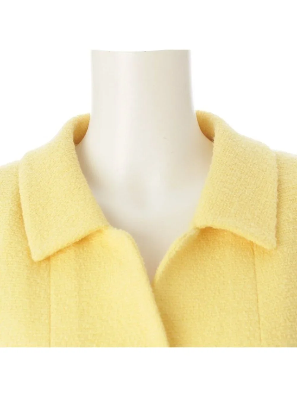 Chanel Wool Coco Button Tweed Tailored Jacket Yellow 38